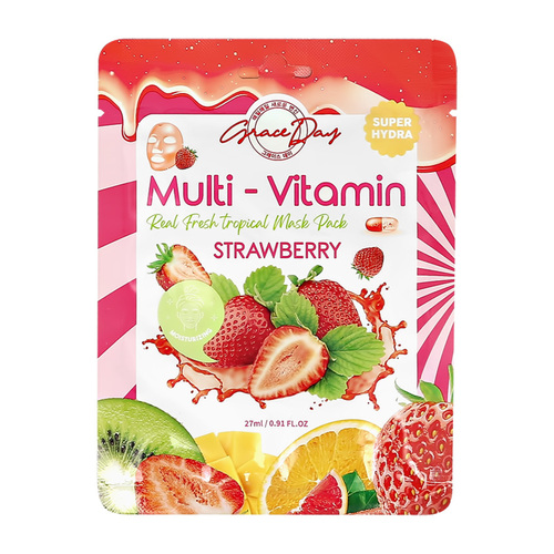 Grace Day Маска тканевая с экстрактом клубники - Multi-vitamin strawberry mask pack, 27мл