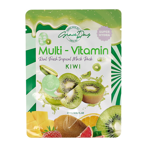 Grace Day Маска тканевая с экстрактом киви - Multi-vitamin kiwi mask pack, 27мл