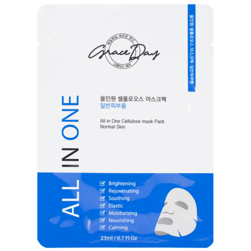 Grace Day Маска тканевая увлажняющая - All in one cellulose mask pack normal skin, 23мл