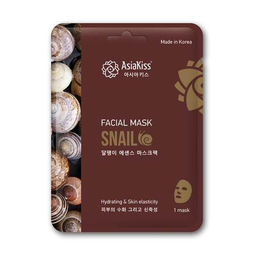 AsiaKiss Маска тканевая для лица с экстрактом слизи улитки - Snail essence facial mask, 25г