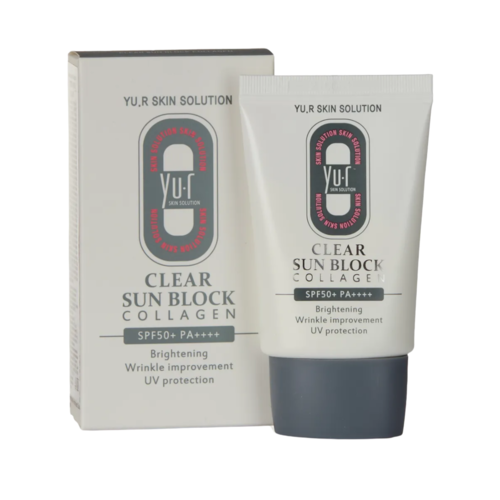 YU.R Крем солнцезащитный с гидролизованным коллагеном - Clear sun block collagen SPF 50+, 30мл