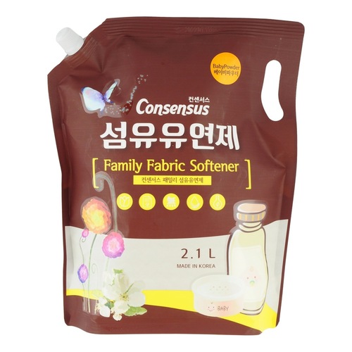 Consensus Кондиционер для белья для всей семьи аромат детской присыпки з/б - Fabric softener, 2,1л
