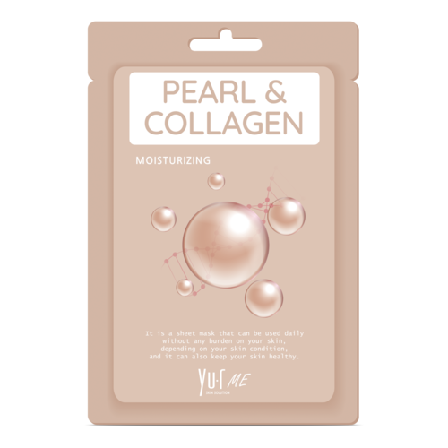 YU.R ME Маска тканевая с коллагеном и экстрактом жемчуга – Pearl & collagen sheet mask, 1шт