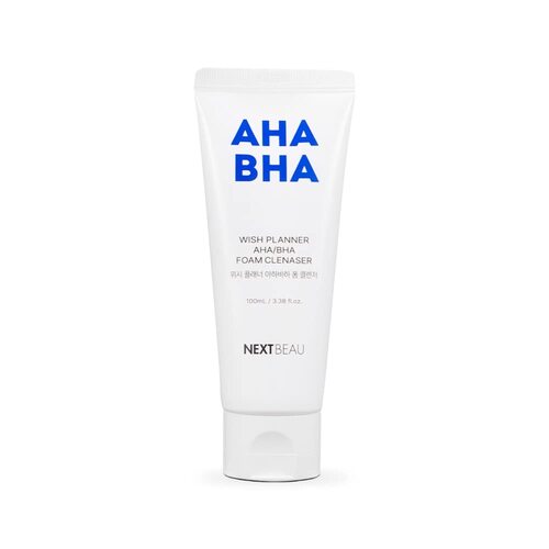 NEXTBEAU Пенка для умывания с AHA/BHA кислотами для проблемной кожи - Wish planner AHA/BHA, 100мл