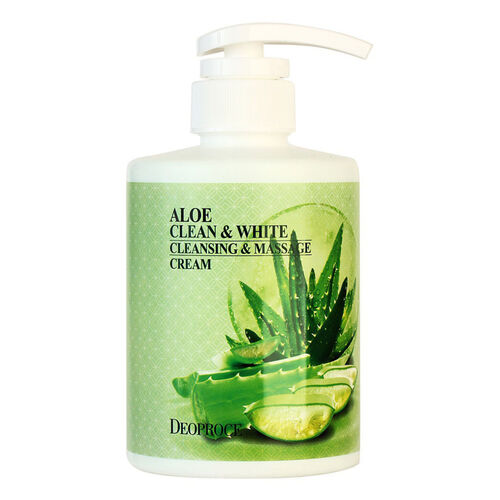 Deoproce Крем для тела и лица с алоэ - Clean&white cleansing massage cream aloe, 430мл