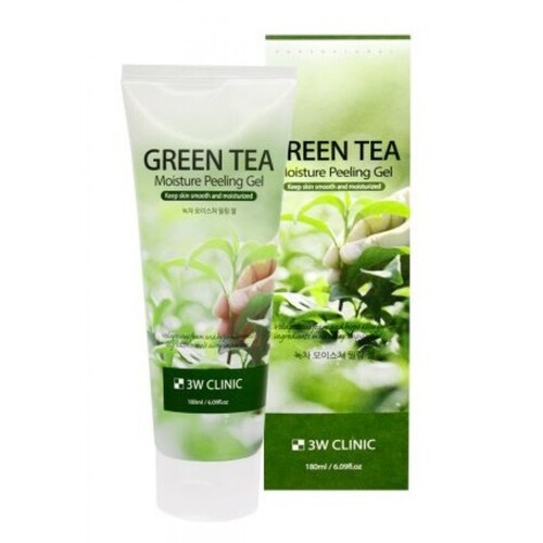 3W Clinic Гель-пилинг увлажняющий с экстрактом зеленого чая - Green tea moisture peeling gel, 180мл