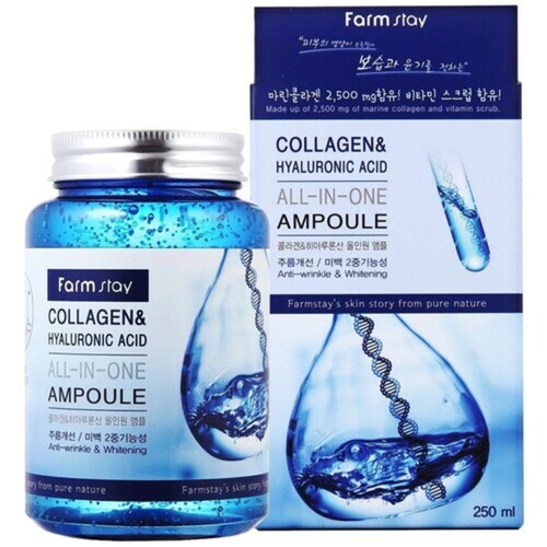 FarmStay Cыворотка с гиалуроновой кислотой и коллагеном - All-in-one collagen & hyaluronic, 250мл