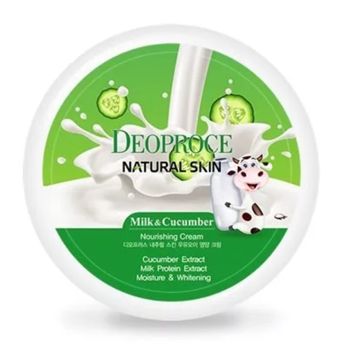 Deoproce Крем для лица и тела с огурцом и молоком - Skin nourishing cream milk cucumber, 100г