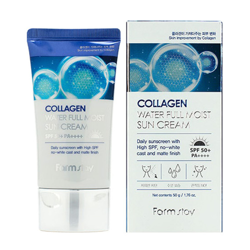 FarmStay Солнцезащитный крем SPF50+/PA++++ с коллагеном - Collagen Water Full Moist Sun Cream, 50г