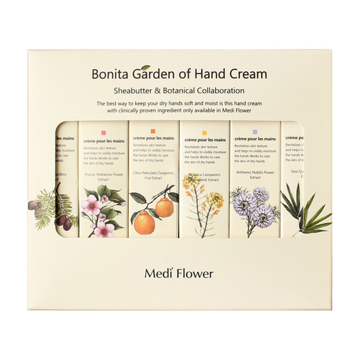 MediFlower Подарочный набор кремов для рук "Великолепные сады"- Bonita Garden Hand Cream Set, 6*75г