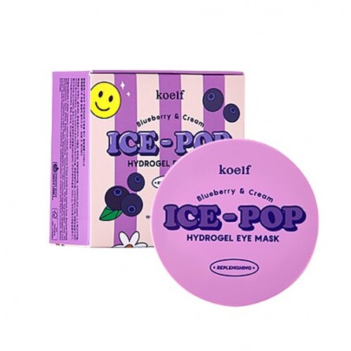 Koelf Патчи для глаз с голубикой и сливками - Blueberry&cream Ice-Pop hydrogel eye mask, 60шт