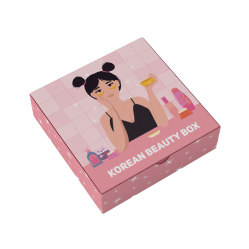 Коробка для подарка "Корейский уход" розовая, 15*15*7см