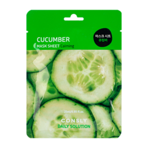 Consly Маска тканевая для лица с экстрактом огурца - daily solution cucumber mask sheet, 25мл