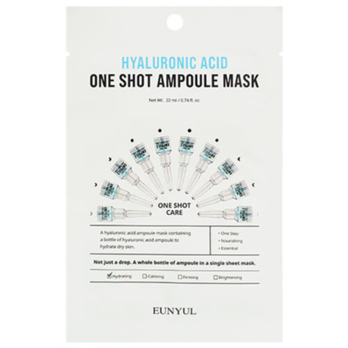 Eunyul Маска тканевая для лица с гиалуроновой кислотой - hyaluronic acid one shot ampoule mask, 22мл