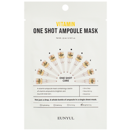 Eunyul Маска тканевая для лица освежающая с витаминами - vitamin one shot ampoule mask, 22мл