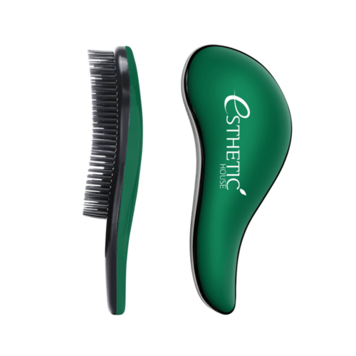 Esthetic House Расческа для волос пластиковая темно-зеленая - hair brush for easy comb, 18*7см