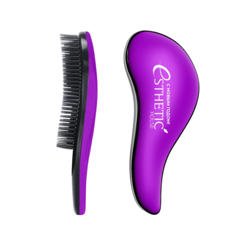 Esthetic House Расческа для волос пластиковая фиолетовая - hair brush for easy comb, 18*7см
