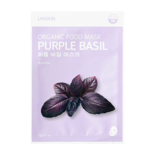 LanSkin Маска тканевая для лица с базиликом - purple basil organic food mask, 21г