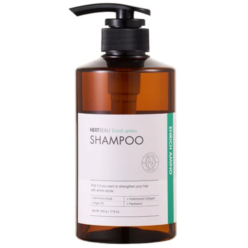 NEXTBEAU Шампунь для ломких волос с аминокислотами восстанавливающий - Enrich amino shampoo, 500г