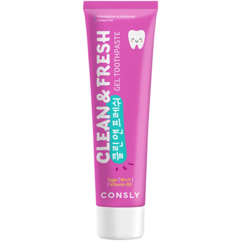 Consly Паста зубная для защиты дёсен с экстрактом шалфея, березы и пантенолом - Clean&Fresh, 105г