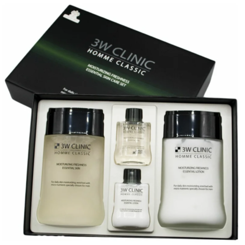 3W Clinic Набор для ухода за мужской кожей увлажнение - Classic moisturizing freshnes 3set