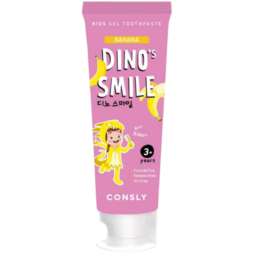Consly Зубная паста гелевая детская c ксилитом и вкусом банана - Dino's smile, 60г