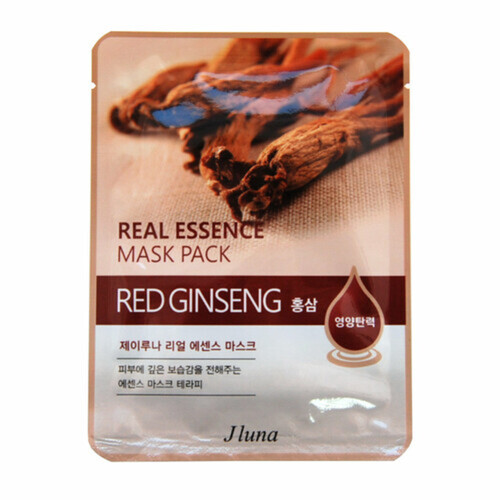Juno Маска тканевая с красным женьшенем - Real essence mask pack red ginseng, 25мл