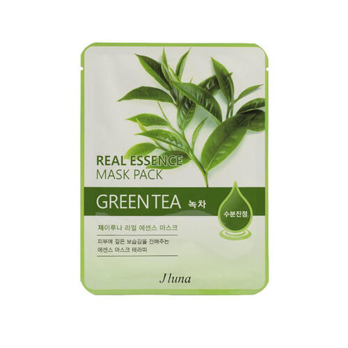 Juno Маска тканевая с зеленым чаем - Real essence mask pack green tea, 25мл