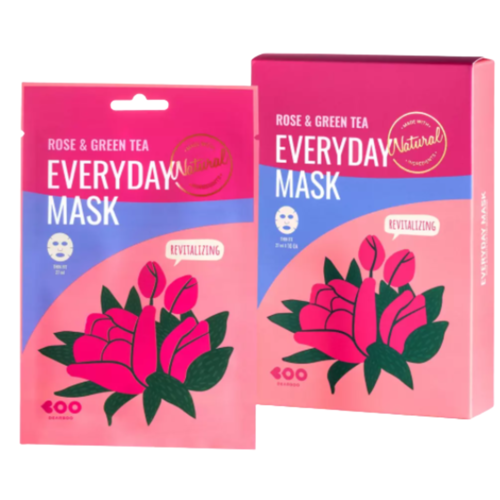 Dearboo Маска для лица «восстанавливающая» - Rose&green tea every day mask, 27мл