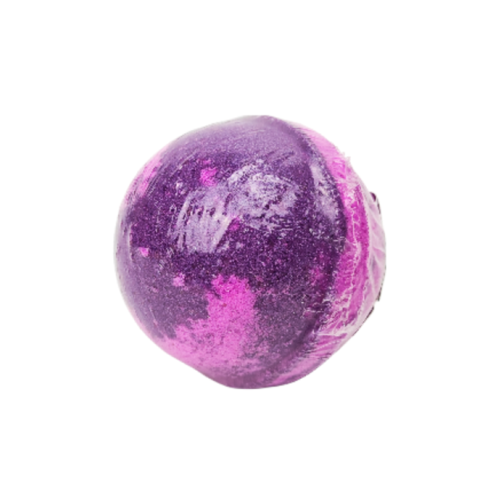 DUSHA Бомбочка для ванны "Лесная ягода" фиолетово-розовая с шиммером и ароматом черники, 175г