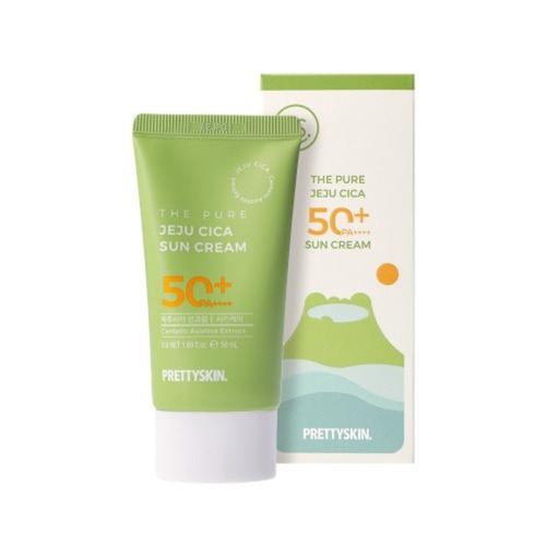 Pretty Skin Крем солнцезащитный успокаивающий - The pure jeju cica sun cream SPF50+PA++++, 50мл