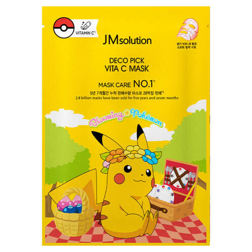 JMsolution Маска тканевая выравнивающая с витамином С - Deco pick vita c mask pokemon, 30мл