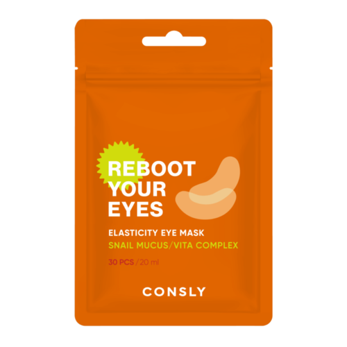 Consly Патчи тканевые питательные - Eyes reboot snail mucus & vita complex elasticity eye mask, 30шт