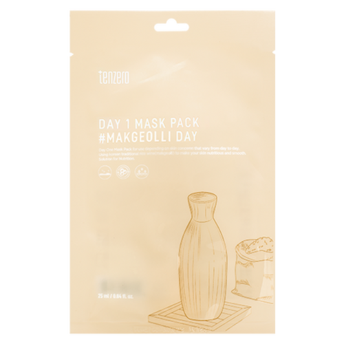 TENZERO Маска тканевая с экстрактом риса - Day 1 Mask Pack #Makgeolli Day, 25мл