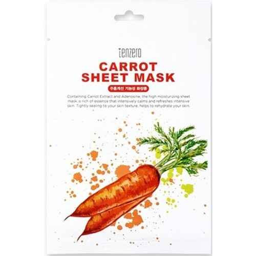 TENZERO Маска тканевая с экстрактом моркови - Carrot Sheet Mask, 25мл