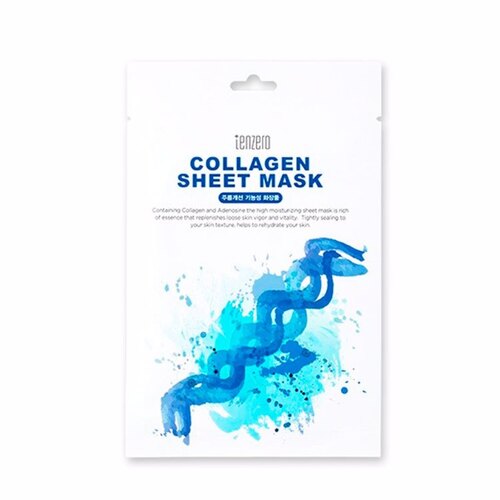 TENZERO Маска тканевая с гидролизованным коллагеном - Collagen Sheet Mask, 25мл