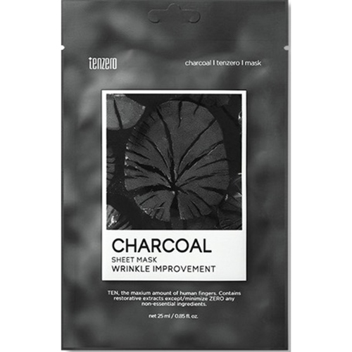 TENZERO Маска тканевая с древесным углем - Charcoal Sheet Mask, 25мл