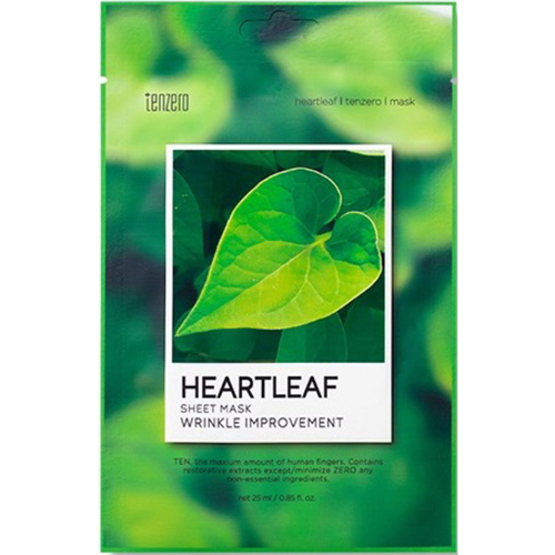 TENZERO Маска тканевая с экстрактом хауттюйнии - Heartleaf Sheet Mask, 25мл