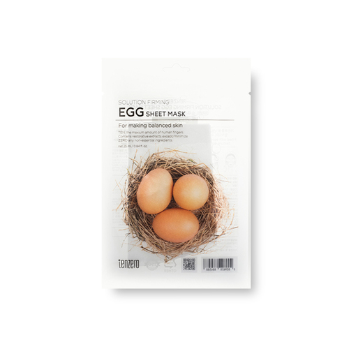 TENZERO Маска тканевая для сужения пор - Solution Firming Egg Sheet Mask, 25мл