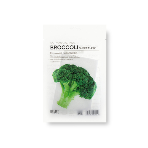 TENZERO Маска тканевая с экстрактом брокколи - Solution Vitalizing Broccoli Sheet Mask, 25мл