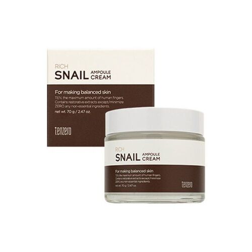 TENZERO Антивозрастной ампульный крем с муцином улитки - Rich Snail Ampoule Cream 2X, 70г