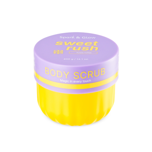 Spark&Glow Скраб для тела с ароматом соленой карамели - Body scrub purple toffee scent, 400г