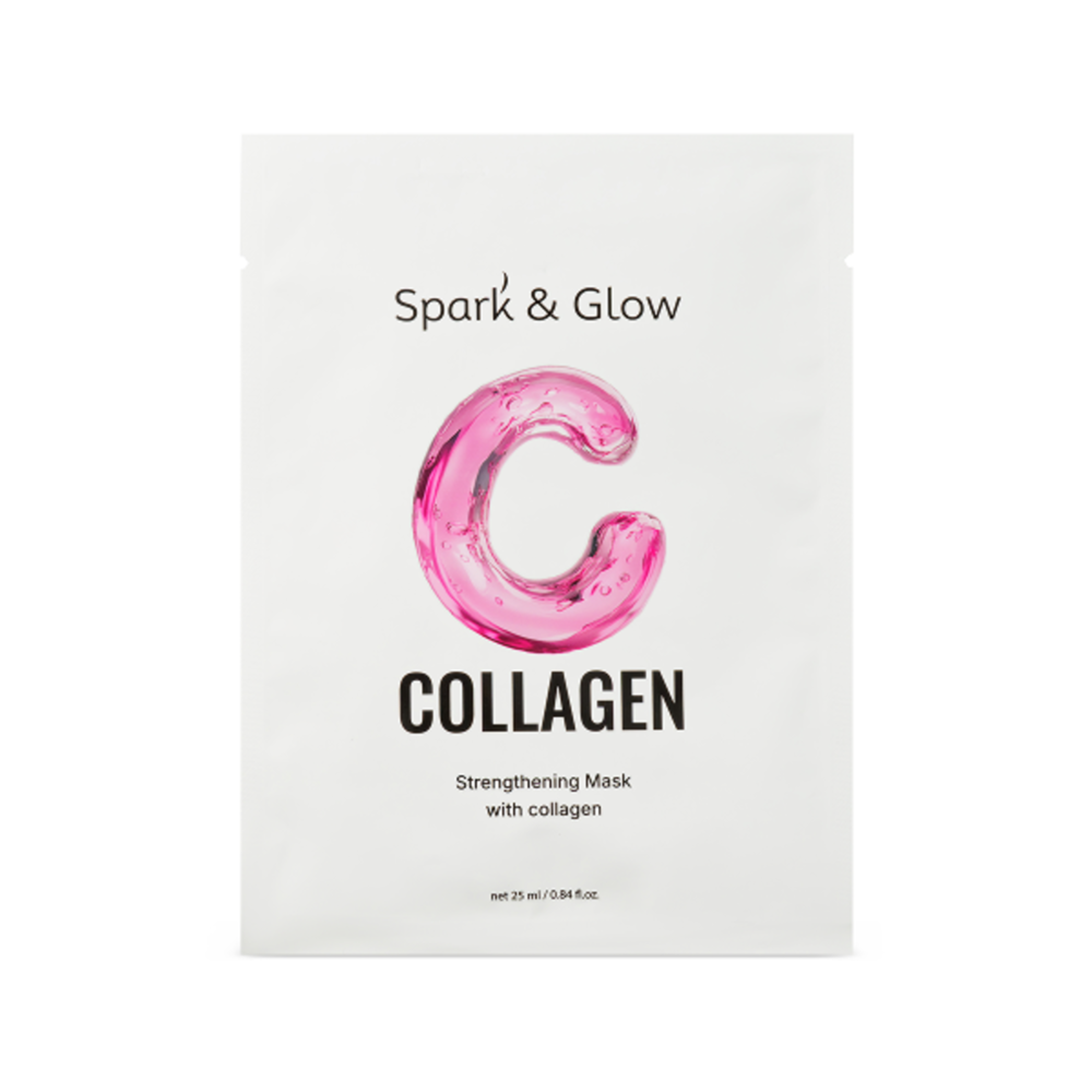 Spark'&Glow Набор масок тканевых с коллагеном - Strengthening mask with collagen,10шт