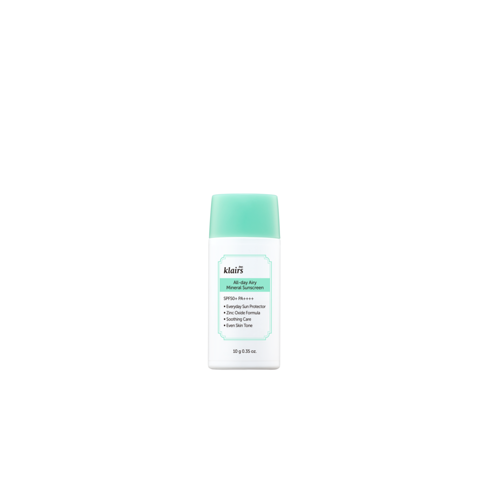Dear, Klairs Крем солнцезащитный минеральный - All-day airy mineral sunscreen SPF50+PA++++, 10г