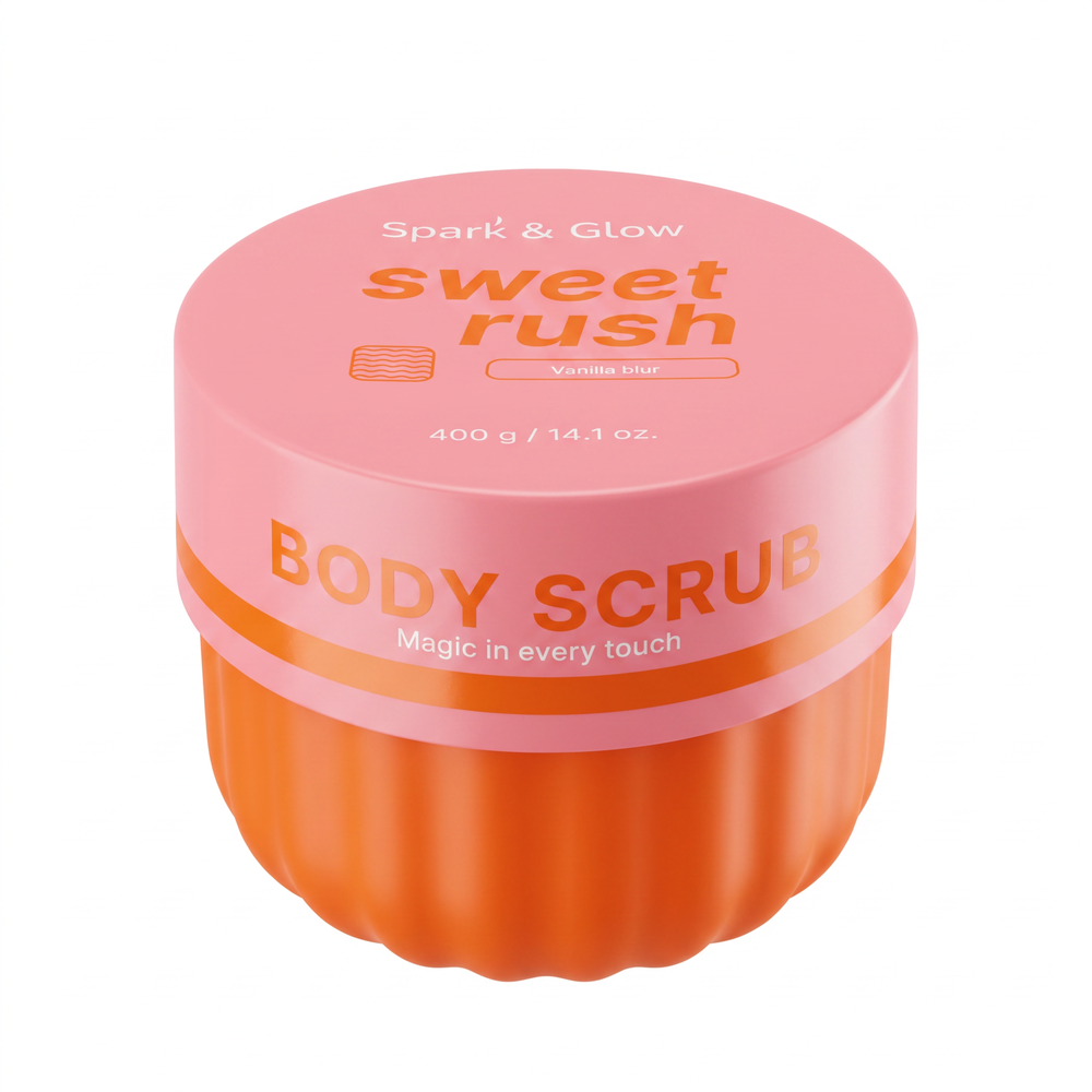 Spark'&Glow Скраб для тела с ароматом кокоса и цветочной ванили - Body scrub Vanilla blur, 400г