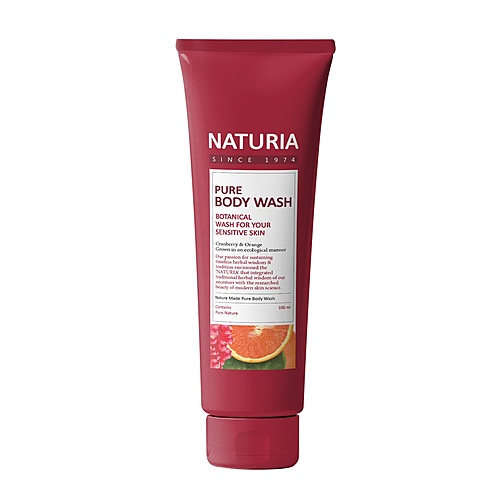 Naturia Гель для душа клюква/апельсин - Pure body wash cranberry& orange, 100мл