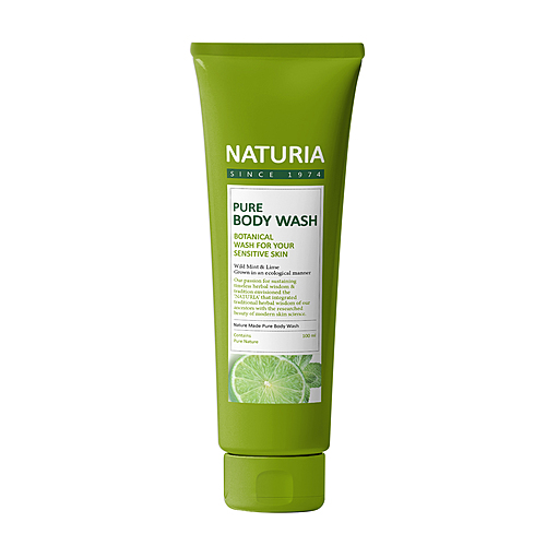 Naturia Гель для душа мята/лайм - Pure body wash wild mint & lime, 100мл