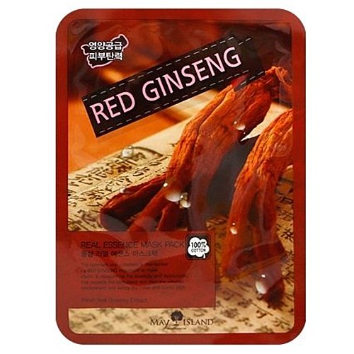 May Island Маска для лица тканевая с красным женьшенем - Real essence mask pack red ginseng, 25мл