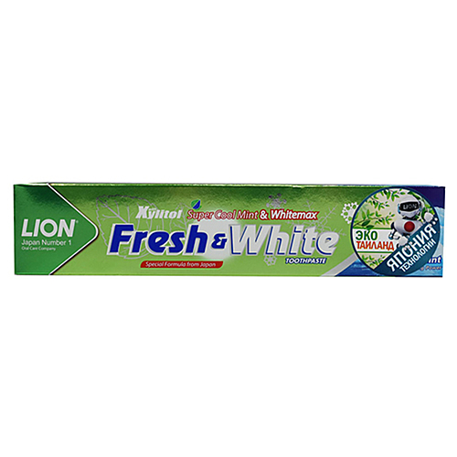 Lion Паста зубная для защиты от кариеса прохладная мята - Thailand fresh & white, 160г