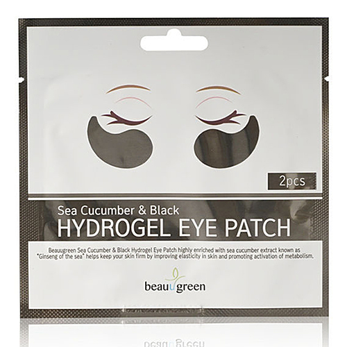 BeauuGreen Патчи для глаз с экстрактом морского огурца - Sea cucumber & black hydrogel eye patch, 4г